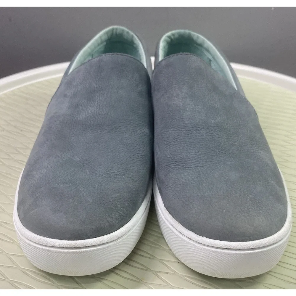 LL Bean Eco Bay‎ Womens Suede Leather Slip-On Shoes Green Comfort Flats 8.5M